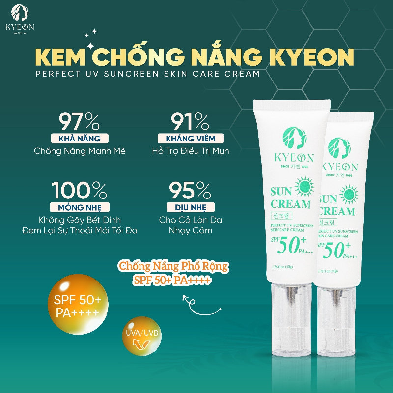 Kem chống nắng Kyeon Sun Cream là sản phẩm cho da mụn