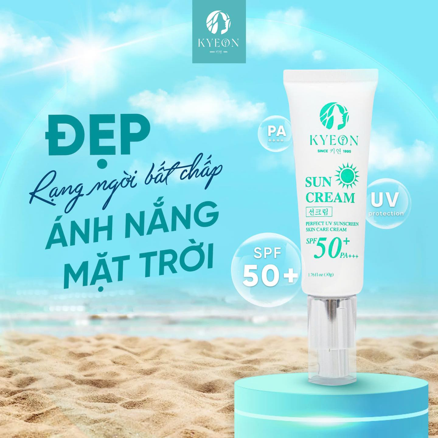 Cách sử dụng kem chống nắng khi trang điểm chuẩn nhất 3 Kem chống nắng Kyeon Sun Cream mỏng nhẹ khi thoa lên da