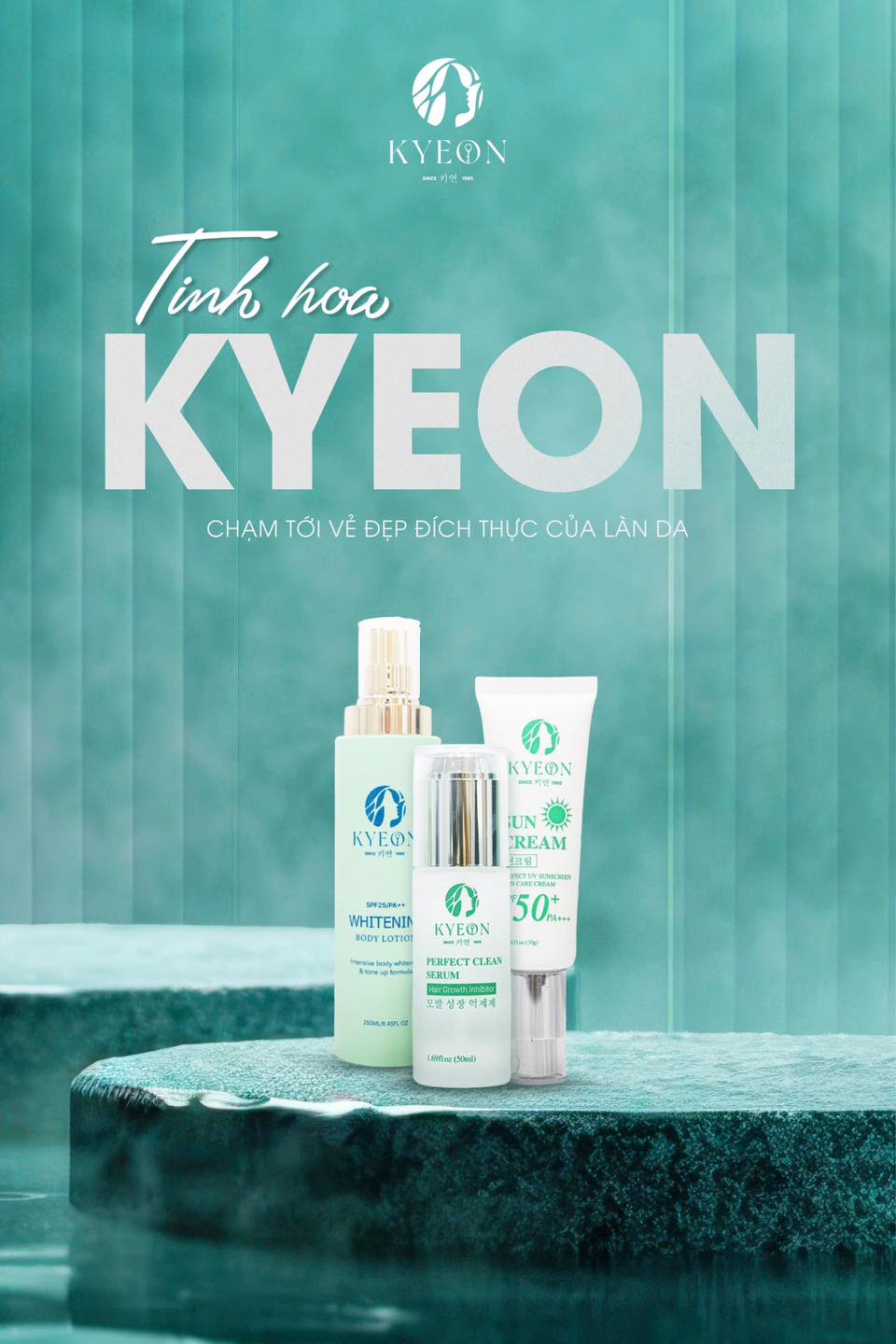 Bộ 3 sản phẩm mỹ phẩm KYEON – Giải pháp dưỡng da toàn diện cho làn da Việt 1 Bộ 3 sản phẩm mỹ phẩm KYEON chăm sóc toàn diện từ bảo vệ, dưỡng trắng đến ngăn mọc lông.