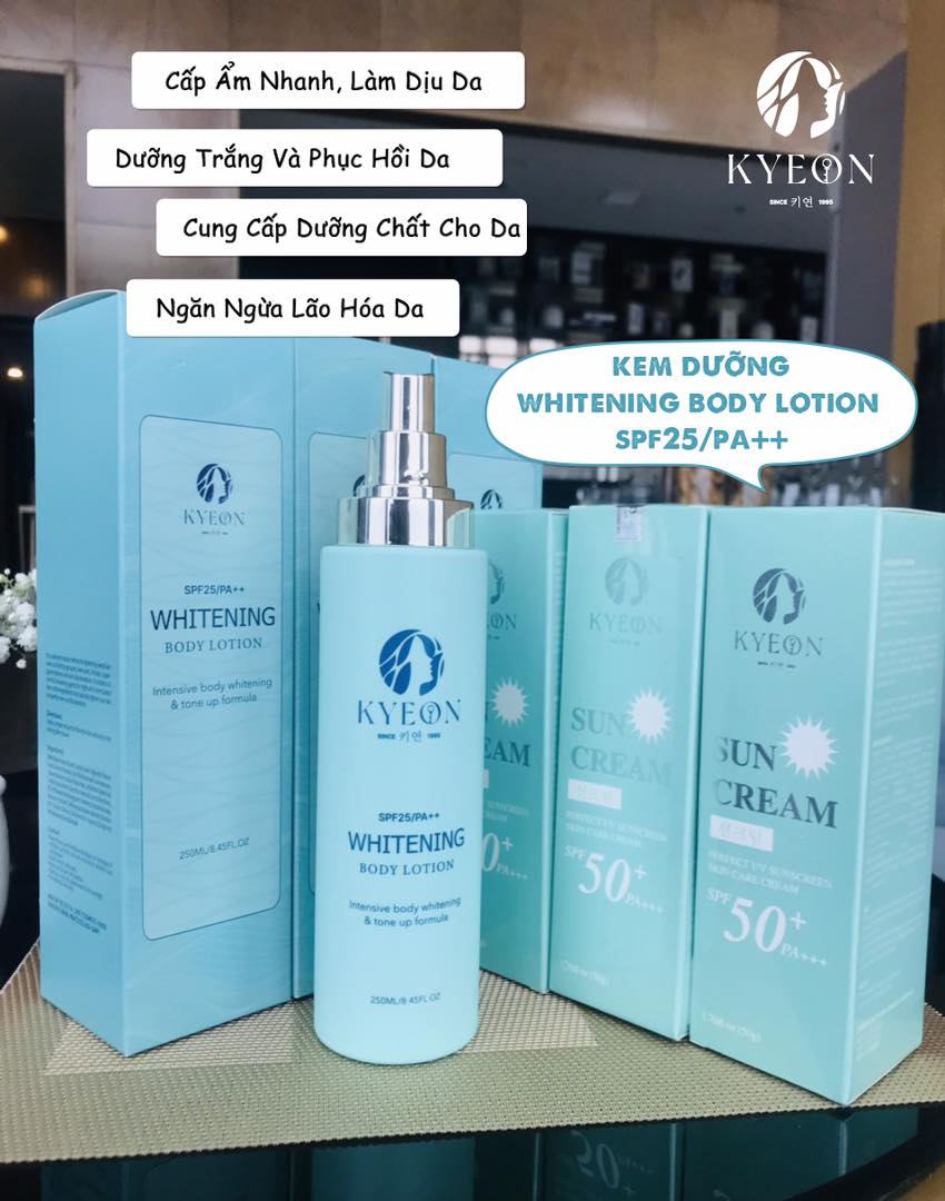 Kyeon Whitening Body Lotion – Bí quyết dưỡng trắng da hiệu quả, an toàn cho phái đẹp 2 Khả năng dưỡng trắng tốt với hơn 20 loại dưỡng chất nuôi tế bào trắng và dưỡng da từ sâu bên trong.